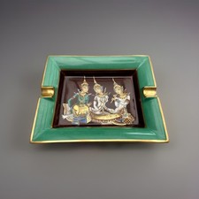 HERMES Paris Cendrier  décor musiciennes thaïlandaises