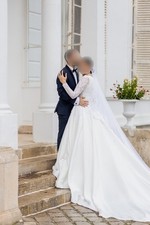 Robe de mariée longue et  son