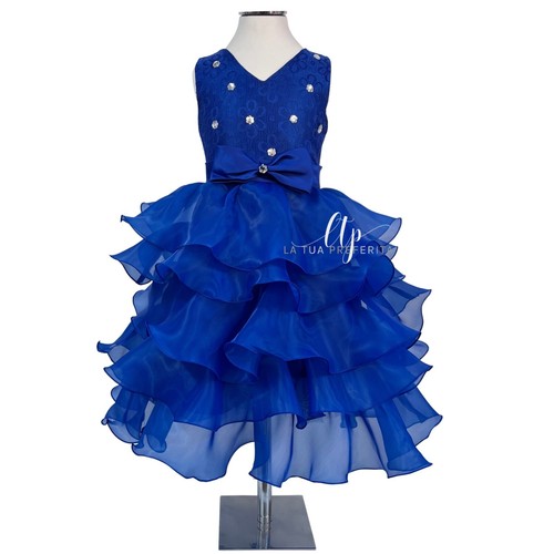 Robe fleurs bleu princess - robe, À