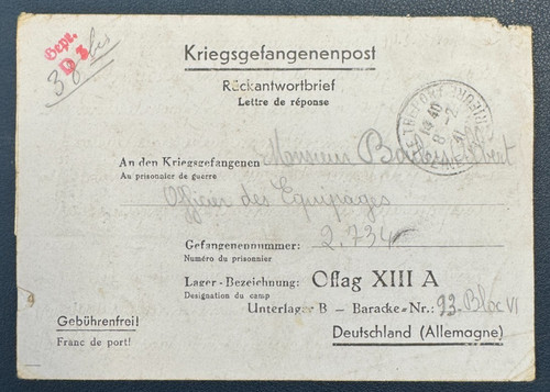 Ww2 lettre pour - lettre, un