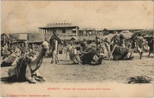 Old postcard AK Station des Caravans Coming de la Brousse DJIBOUTI (1084590)