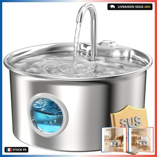 Fontaine eau chat inox - fontaine,