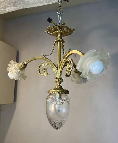 Lustre plafonnier style - plafonnier, louis