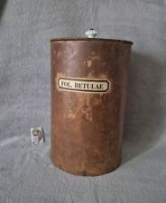 Ancien pot en carton bouilli et porcelaine à pharmacie apothicaire Fol. Betulae