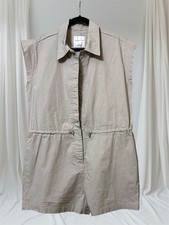 CELEBRITY PINK Romper Shorts Beige Safari Suit Sz Lg Cinch Waist Button Up NWOT