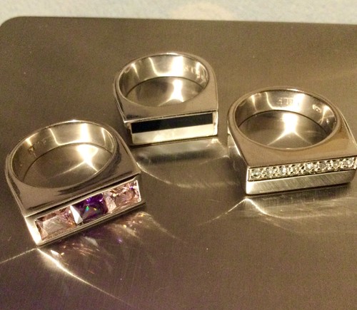 Lot argent massif bagues 28g - lot,