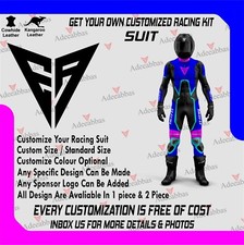 Men's Motorcycle Leather Suit Blue Moto GP Style Ladies CE Armour Motobike Suit
