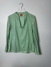 TORY BURCH green white sequin Stephanie tunic  Oceanic Corossol pattern 4 1913