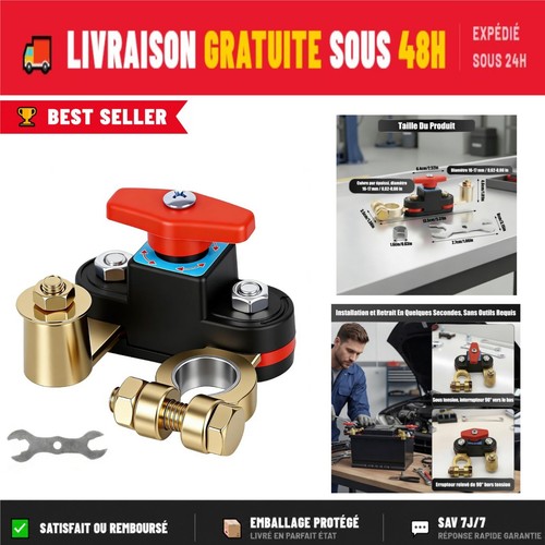 Coupe circuit batterie 12v 24v - coupe,