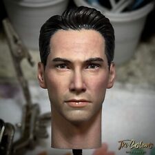 Keanu Reeves Neo Matrix Head Sculpt produced by Pickz painted by JkiCustoms 1/6
