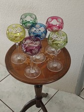 6 Verres Cristal Coloré Val St-Lambert  Modèle BERNCASTEL Vers 1950 Rare