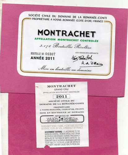 Etiquette contre montrachet - etiquette,