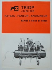 TRIOP Junior Rateau Faneur 1960s dealer sheet brochure - French - Canada