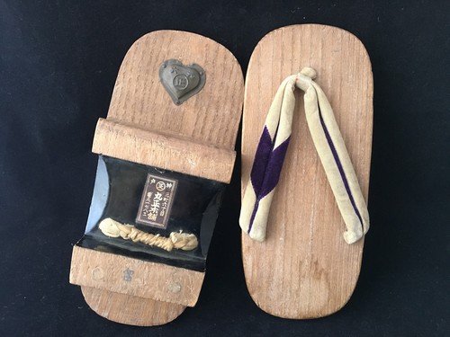 Antique japan geta shoes - antique,