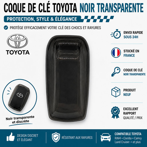 Coque clé toyota noir - de,