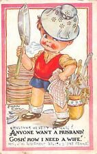 Postcard fantasy / illustrator / child with kitchen utensils