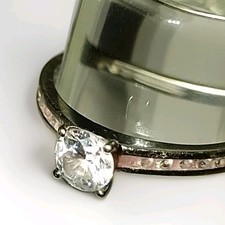 Bague Or Blanc 9 Carats Et Zirconium