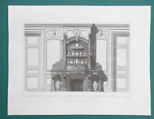 ARCHITECTURE Fireplace Dressoir Buffet Interior Design - 1876 Antique Print