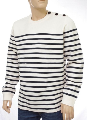 Pull marin rayures - , écru
