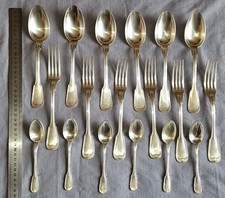 6 couverts en métal argenté modèle chinon AU BON MARCHE + 6 cuillères à café G V