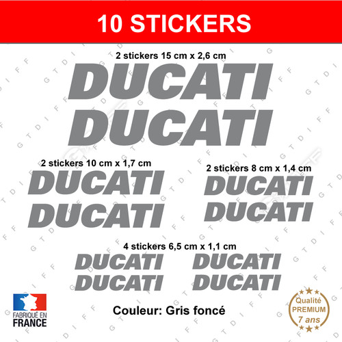 Stickers ducati gris foncé - 10,