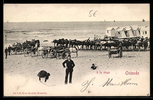 Cpa ostende plage 1902 - ostende,,