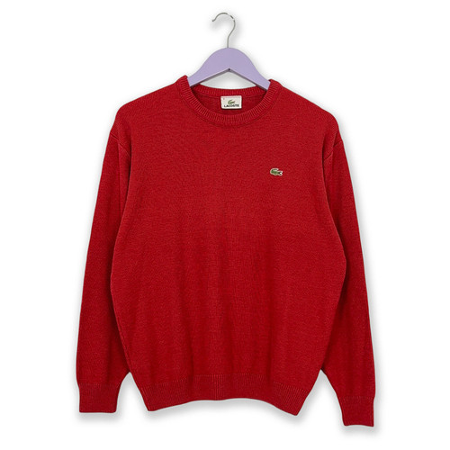 Pull lacoste rouge col rond - À,