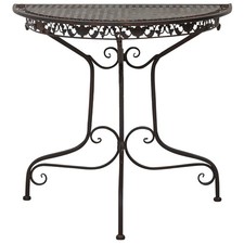 Table de balcon semi-circulaire jardin en fer meubles marron style antique