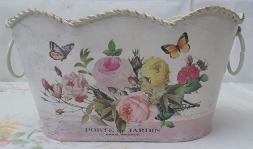 Vintage tin porte jardin - vintage, de