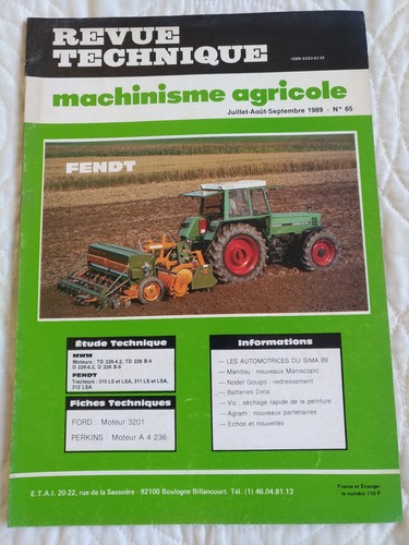 Revue technique tracteur fendt - revue,