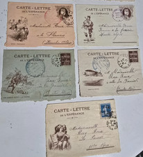 Lot de 5 cartes lettre de