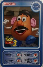 PLAYING CARD. GAME CARD. AUCHAN DISNEY PIXAR TOY STORY 3 MR POTATO N° 91