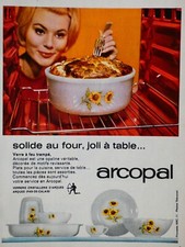 1964 ARCOPAL SOLID OVEN PRESS ADVERTISEMENT NICE TABLE TEMPERED FIRE GLASS