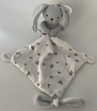 🌟Doudou Plat Mouchoir Lapin Blanc Gris Nicotoy Simba Toys