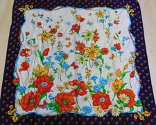 VINTAGE WOMEN'S 100% PURE SILK SILK SILK SOIE SCARF (1287) 88cm x 88cm