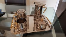 Service à café et thé Italien en inox avec accessoires et plateau