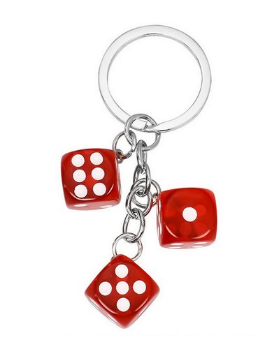 Red casino style - red, keychain