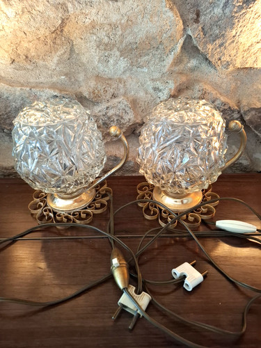Paire lampes globe en - de,