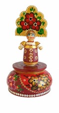 Boite à musique Fait Main -Poupée -Cadeau Souvenir Russe 