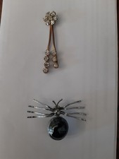 2 Broches strass vintage années 40-50