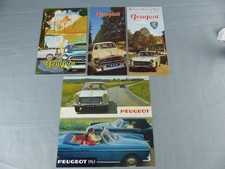 Lot 5 brochures dépliant publicitaire PEUGEOT 1957 1960 1961 1962 1963 ORIGINAUX