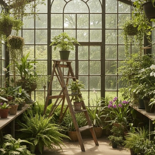 Ancien escabeau pliant - ancien,