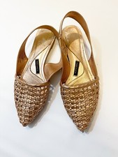 anthropologie pied juste rose gold caged Flats Size 37
