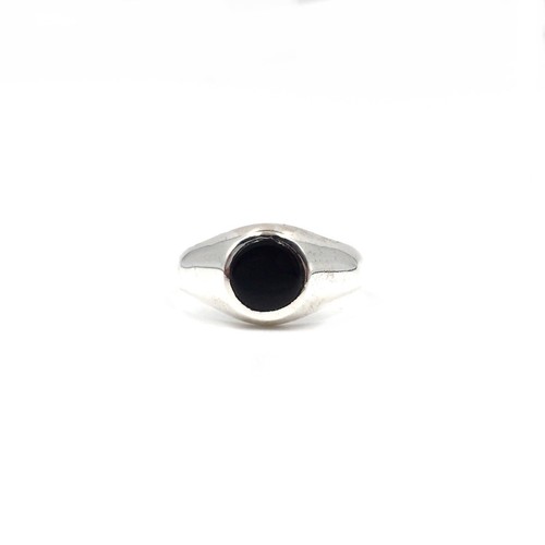 Bague argent 925 onyx noir - argent,