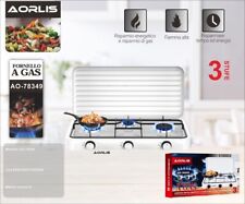 X Petit Fourneau Gaz 3 Fireside Aorlis AO-78349 Acier Inoxydable Flame Supérieur