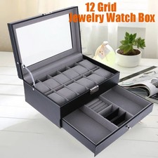 Boîte De Montre De Luxe À 12 Fentes Pour Hommes Vitrine Verrouillable /
