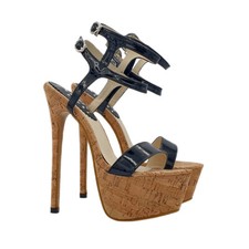 Sexy Mule Cubiste Talon Stiletto 17.5 CM Talons Aiguilles - KH101 Sugh Noir