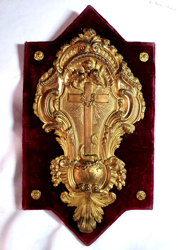 Ancienne croix bronze doré - croix,