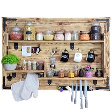Etagère rustique pour la cuisine pour les épices.