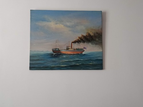 Tableau vintage huile sur - vintage-huile,